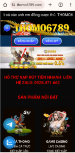 Đăng nhập vào Thomo6789